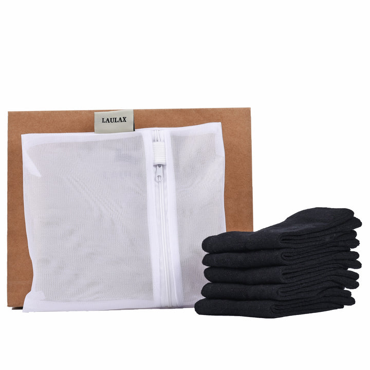 Laulax 5 paires de chaussettes d'école pour garçons en coton peigné le plus fin, à bout lisse et sans couture