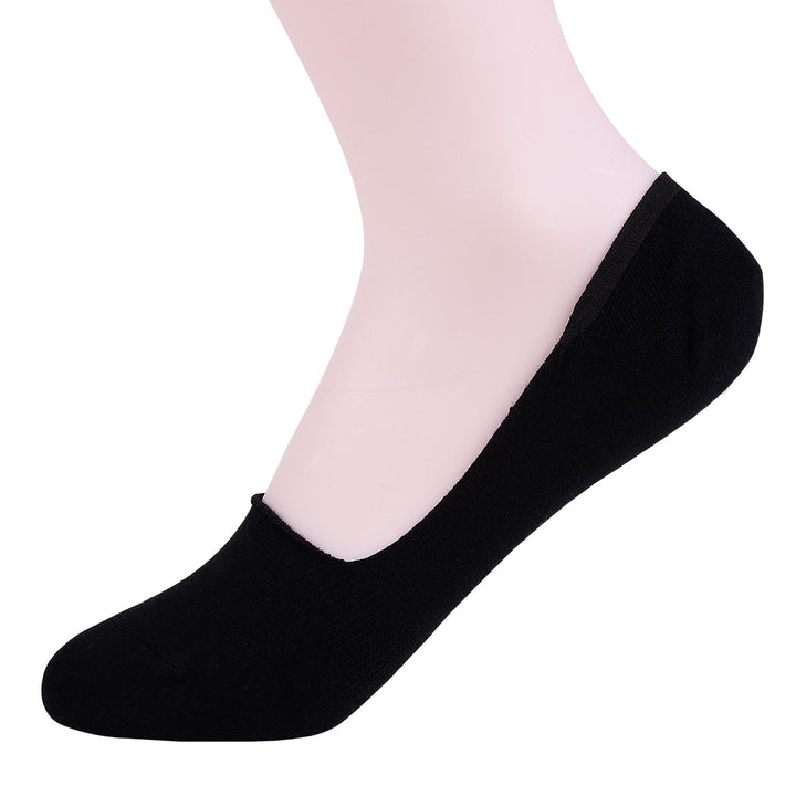 Laulax 2 Pares Calcetines Invisibles De Algodón Peinado Fino Liso - Negro