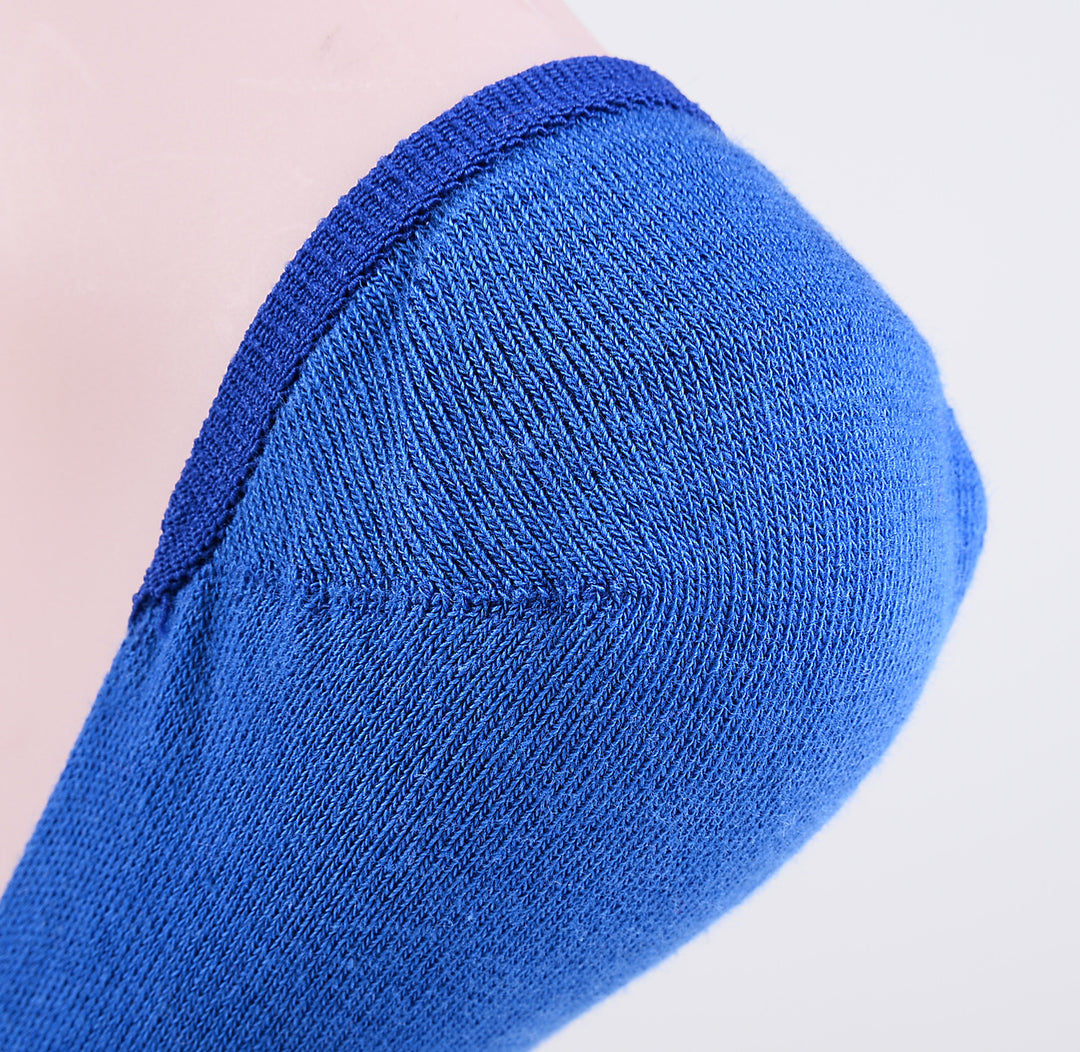 2 paires de chaussettes invisibles en coton peigné fin rayé bleu