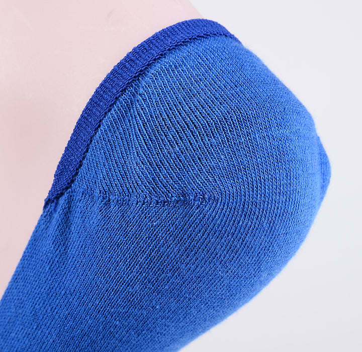 2 paires de chaussettes invisibles en coton peigné fin rayé bleu