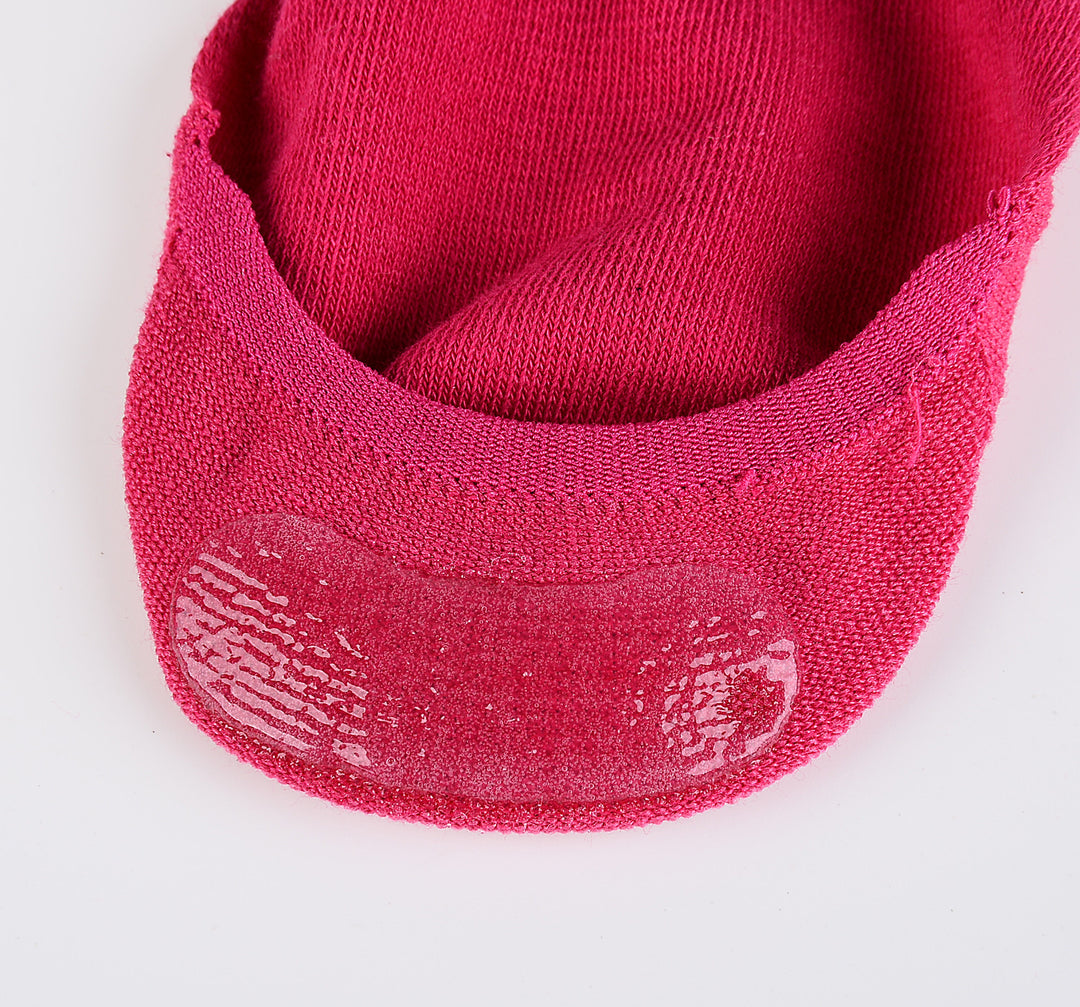 2 paires de chaussettes invisibles en coton peigné fin à rayures - Cerise