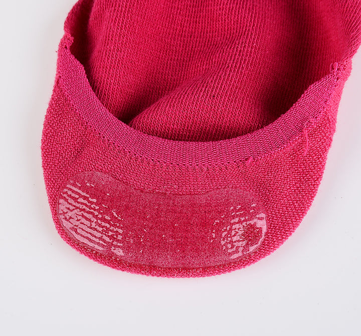 2 paires de chaussettes invisibles en coton peigné fin à rayures - Cerise