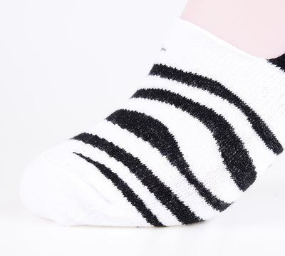 2 Pairs Finest Combed Cotton Invisible Socks Striped Black
