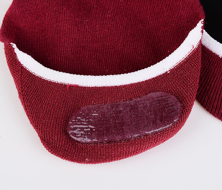 2 Pairs Finest Combed Cotton men Invisible Socks Striped - Burgundy