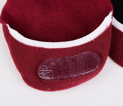 2 Pairs Finest Combed Cotton men Invisible Socks Striped Burgandy