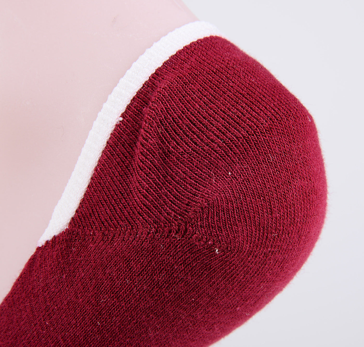 2 Pairs Finest Combed Cotton men Invisible Socks Striped Burgandy