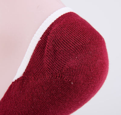 2 Pairs Finest Combed Cotton men Invisible Socks Striped Burgandy