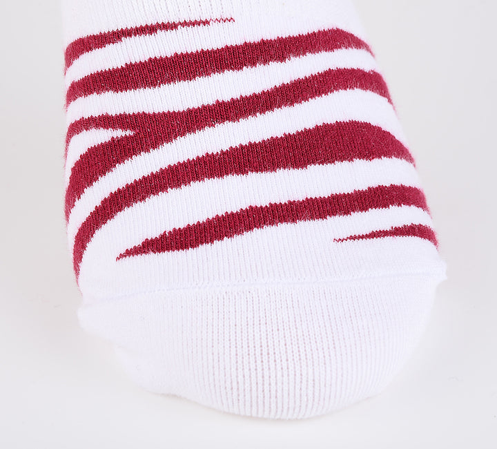 2 Pairs Finest Combed Cotton men Invisible Socks Striped - Burgundy