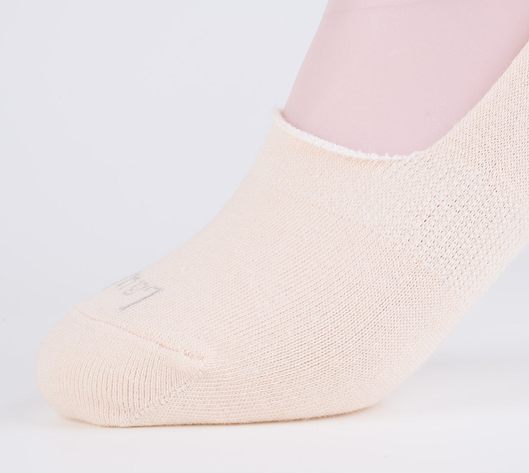 Laulax 2 Pairs Finest Combed Cotton Invisible Socks Plain - Beige