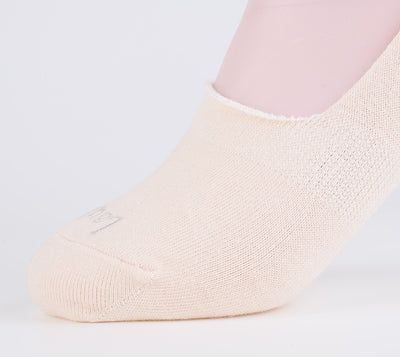 Laulax 2 pares de calcetines invisibles de algodón peinado fino liso - Beige