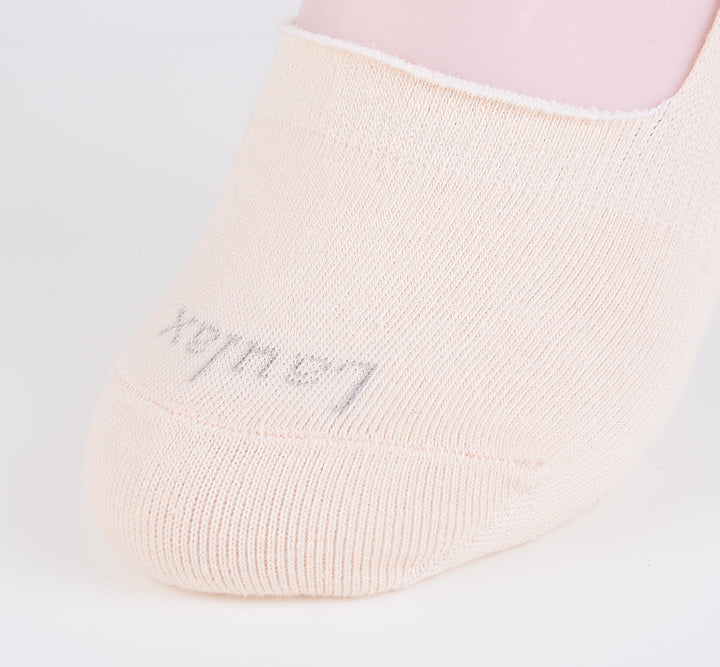 Laulax 2 Pairs Finest Combed Cotton Invisible Socks Plain - Beige