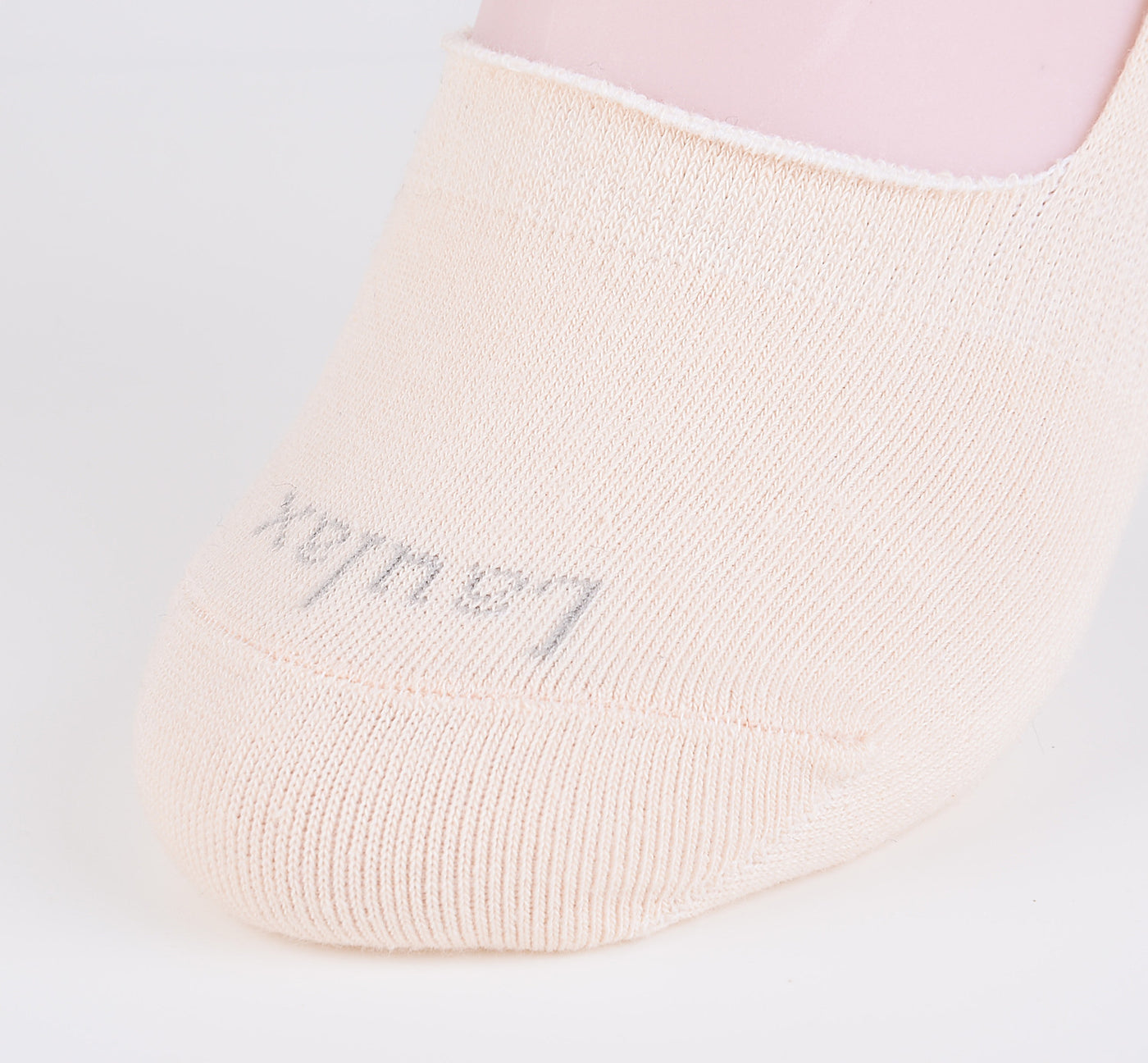 2 Pairs Finest Combed Cotton Invisible Socks Plain Beige