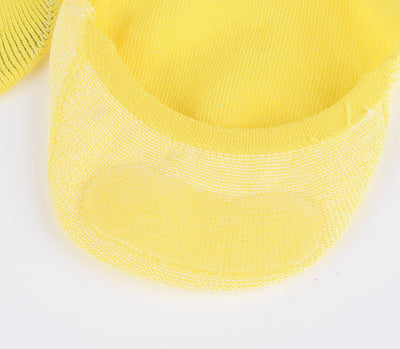 2 pares de calcetines invisibles de algodón peinado fino a rayas - Amarillo