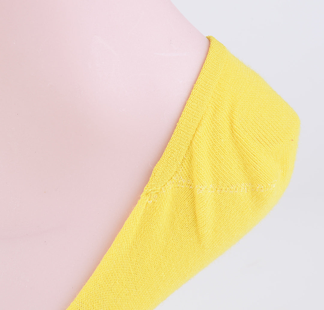 2 paires de chaussettes invisibles en coton peigné fin à rayures - jaune