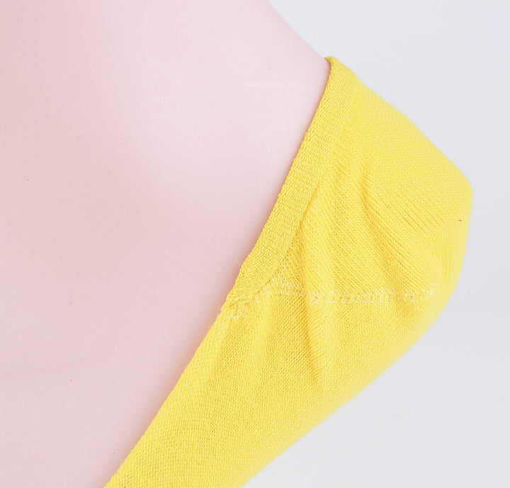 2 paires de chaussettes invisibles en coton peigné fin à rayures - jaune