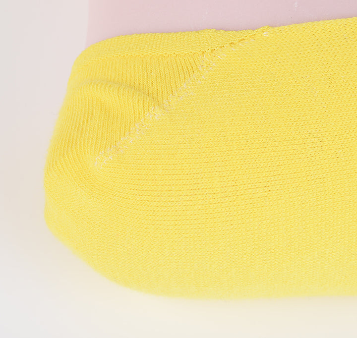 2 paires de chaussettes invisibles en coton peigné fin à rayures - jaune