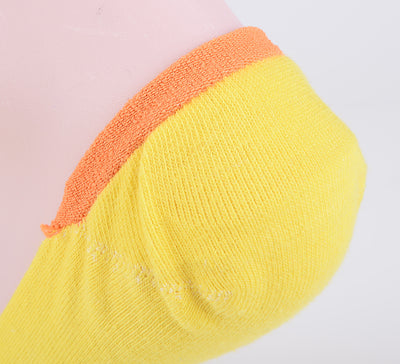 2 pares de calcetines invisibles de algodón peinado más fino con patrón numérico - Amarillo