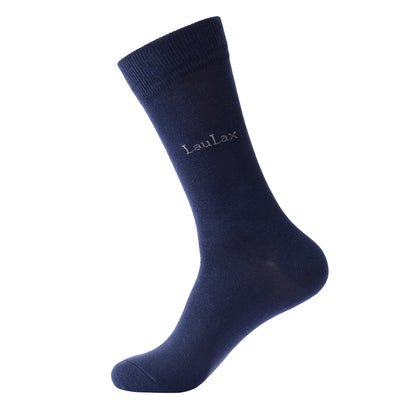 4 Pairs Finest Combed Cotton Smooth Seamless Toe Business Socks, Navy, Gift Set