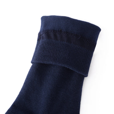 Laulax 4 paires de chaussettes habillées en coton peigné de haute qualité, bleu marine, sac cadeau avec sac de lavage pour chaussettes