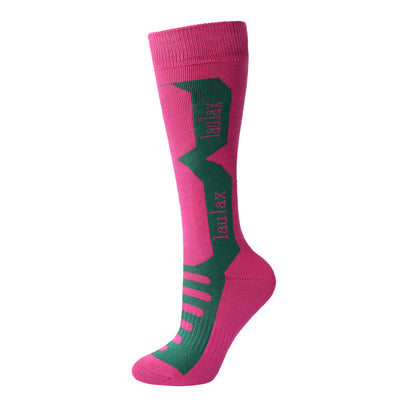 Laulax 3 Pairs Ladies Long Hose Cashmere-Like Ski Socks, Size UK 3 - 7 / Europe 36 - 40, Gift Set, Red, Pink, Blue