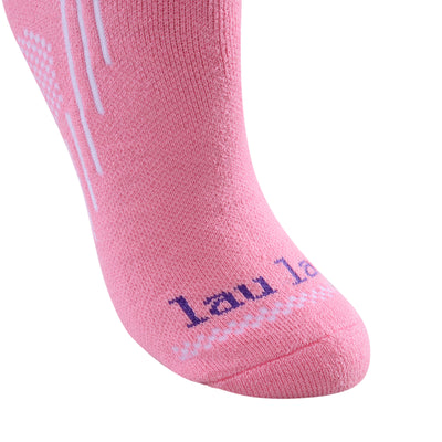 Laulax Ladies 2 pares de calcetines de esquí de lana merino de alta calidad, set de regalo, talla UK 3 - 7 / Europa 36 - 40, negro, rosa