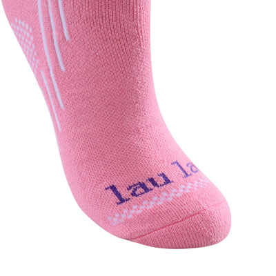 Laulax Ladies 2 Pairs High Quality Merino Wool Ski Socks, Gift Set, Size UK 3 - 7 / Europe 36 - 40, Black, Pink