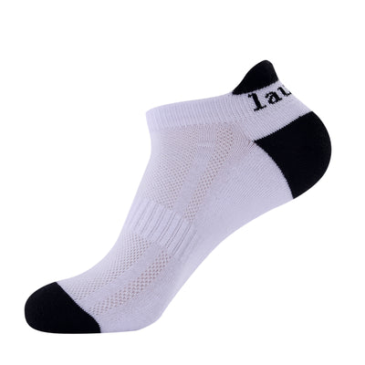 Laulax 4 paires de chaussettes de course Coolmax professionnelles pour hommes, protection du tendon d'Achille, taille UK 7 - 11 / Europe 41 - 46, coffret cadeau