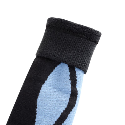 3 Pairs Cashmere-Like Long Hose Thermal Men's Ski Socks, Black, Blue, Grey, Gift Set