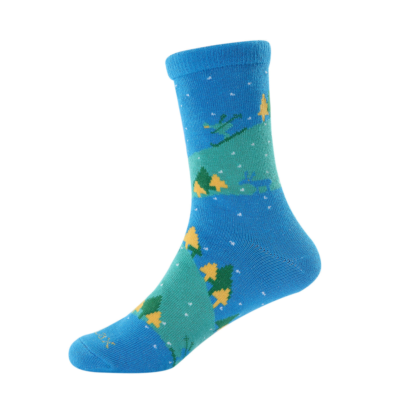 6 pares de calcetines de algodón peinado para niño - Árbol de Navidad - Talla UK Junior 9-11.5/Europa 27-30