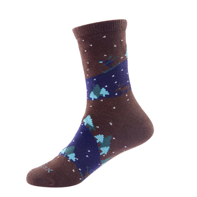Christmas Tree Laulax 6 Pairs Combed Cotton Boy's Socks Size UK 9-11.5/Europe 27-30 Gift Set