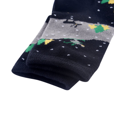 6 pares de calcetines de algodón peinado para niño - Árbol de Navidad - Talla UK Junior 9-11.5/Europa 27-30