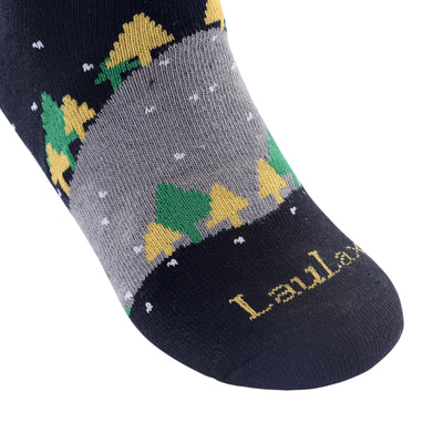 6 pares de calcetines de algodón peinado para niño - Árbol de Navidad - Talla UK Junior 9-11.5/Europa 27-30