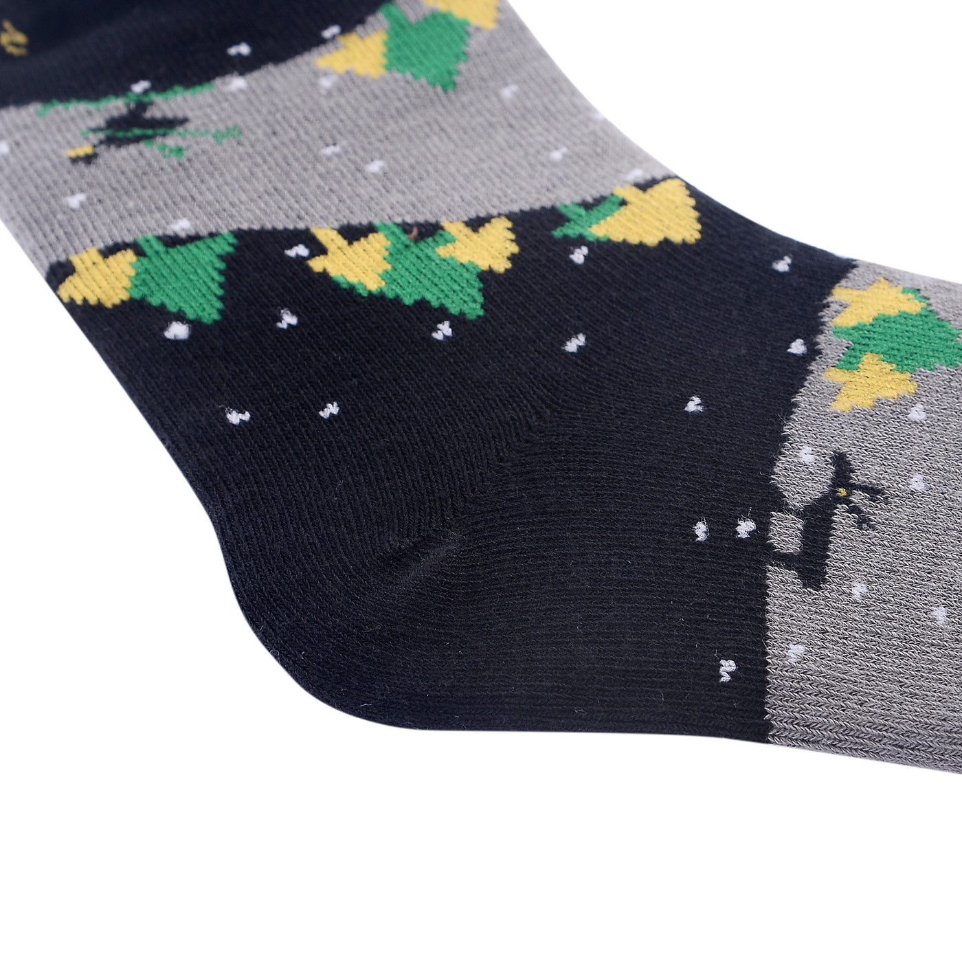 6 Pairs Combed Cotton Boy's Socks - Christmas Tree - Size UK Junior 9-11.5/Europe 27-30