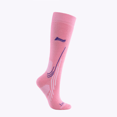 Laulax Ladies 2 Pairs High Quality Merino Wool Ski Socks, Gift Set, Size UK 3 - 7 / Europe 36 - 40, Black, Pink