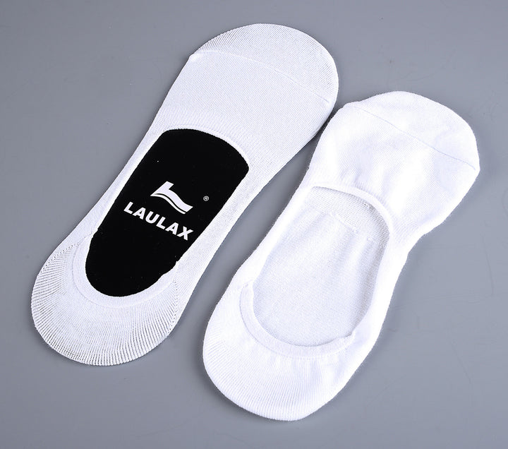 2 pares de calcetines invisibles de algodón peinado fino liso - Blanco