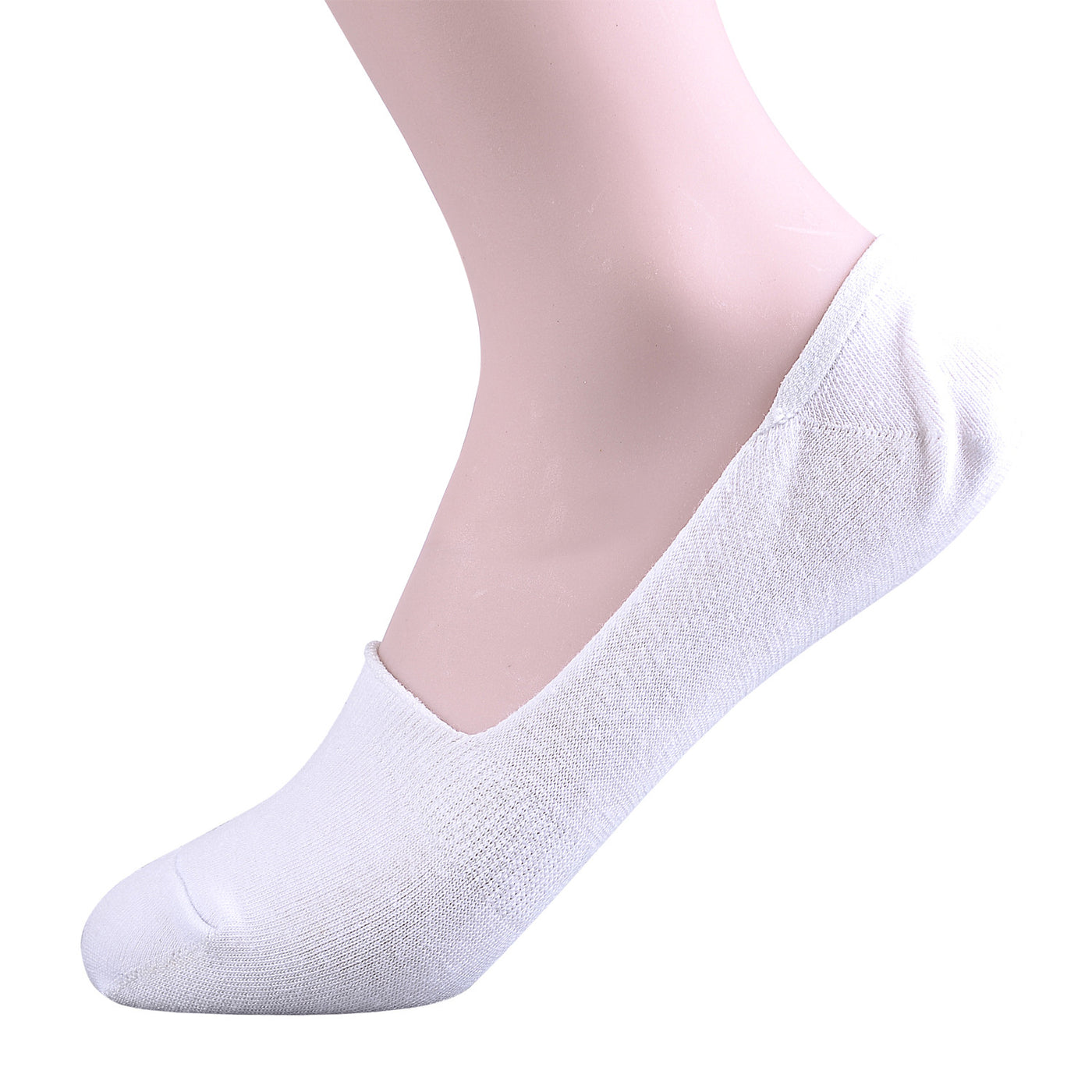 2 Pairs Finest Combed Cotton Invisible Socks Plain White