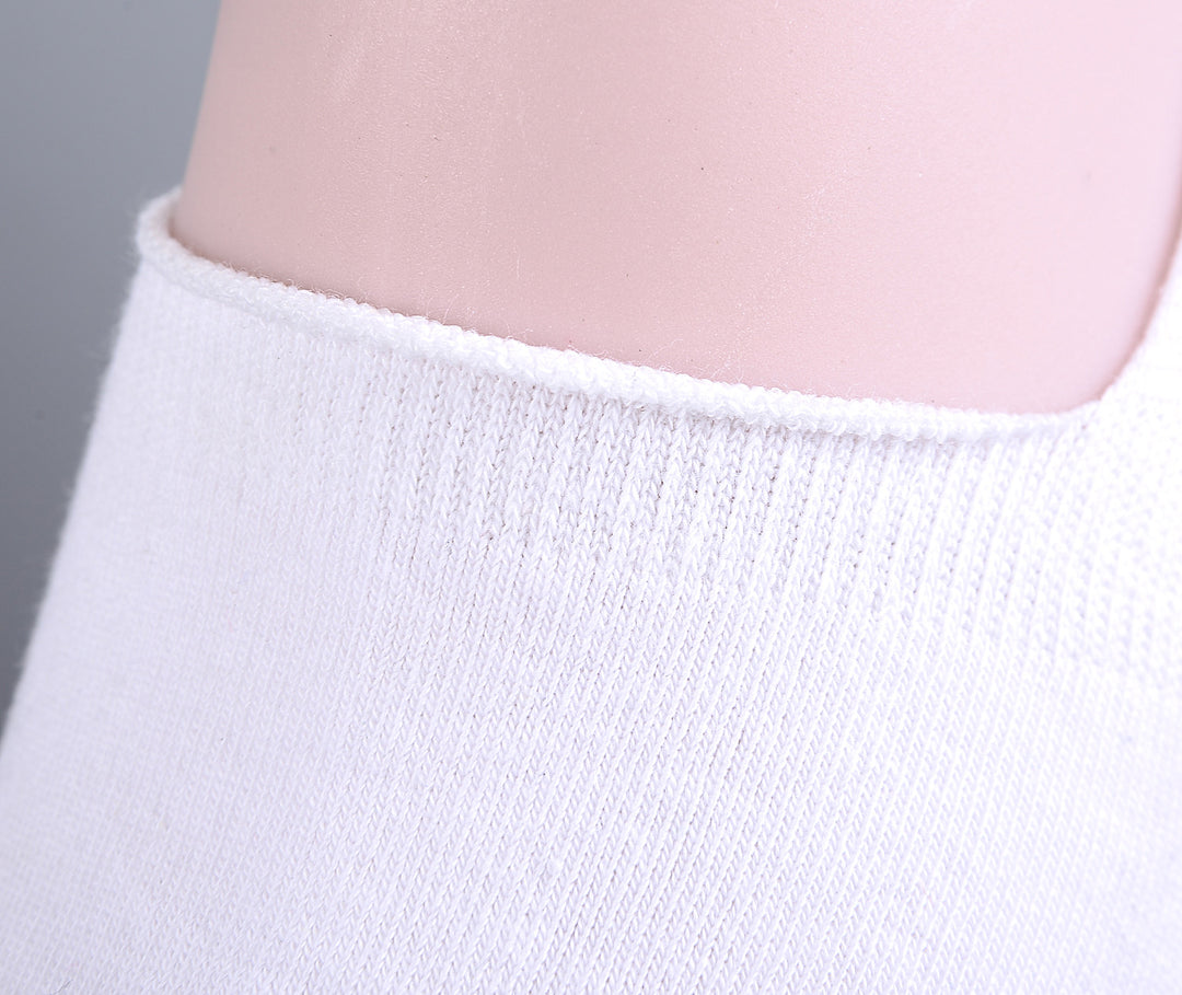2 pares de calcetines invisibles de algodón peinado fino liso - Blanco