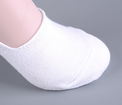 2 Pairs Finest Combed Cotton Invisible Socks Plain White