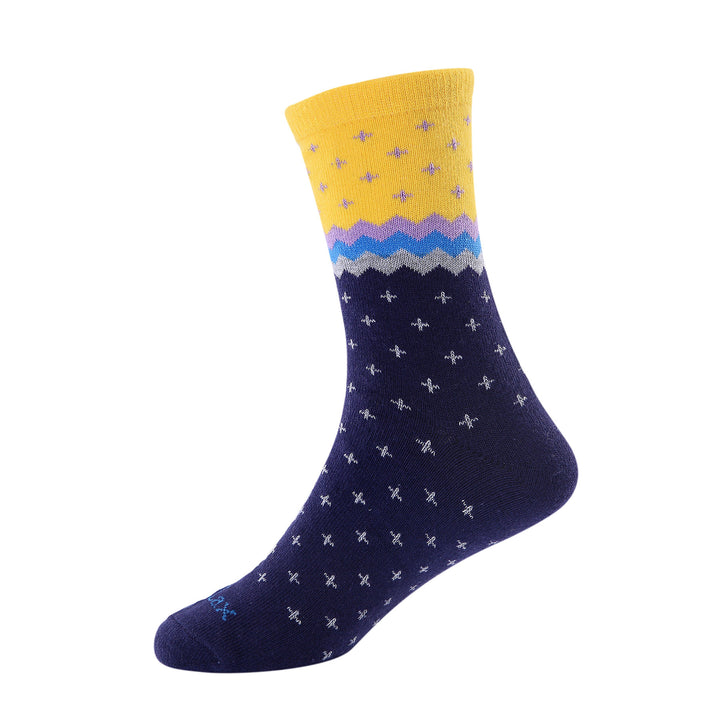 6 paires de chaussettes fille en coton peigné - Vagues de mer - Taille UK Junior 9-11,5/Europe 27-30