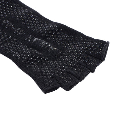 Laulax 2 Pairs Ladies High Quality Professional Anti Slip Half Toe Yoga Socks, Black, Size UK 3 - 8 / Europe 36 - 41