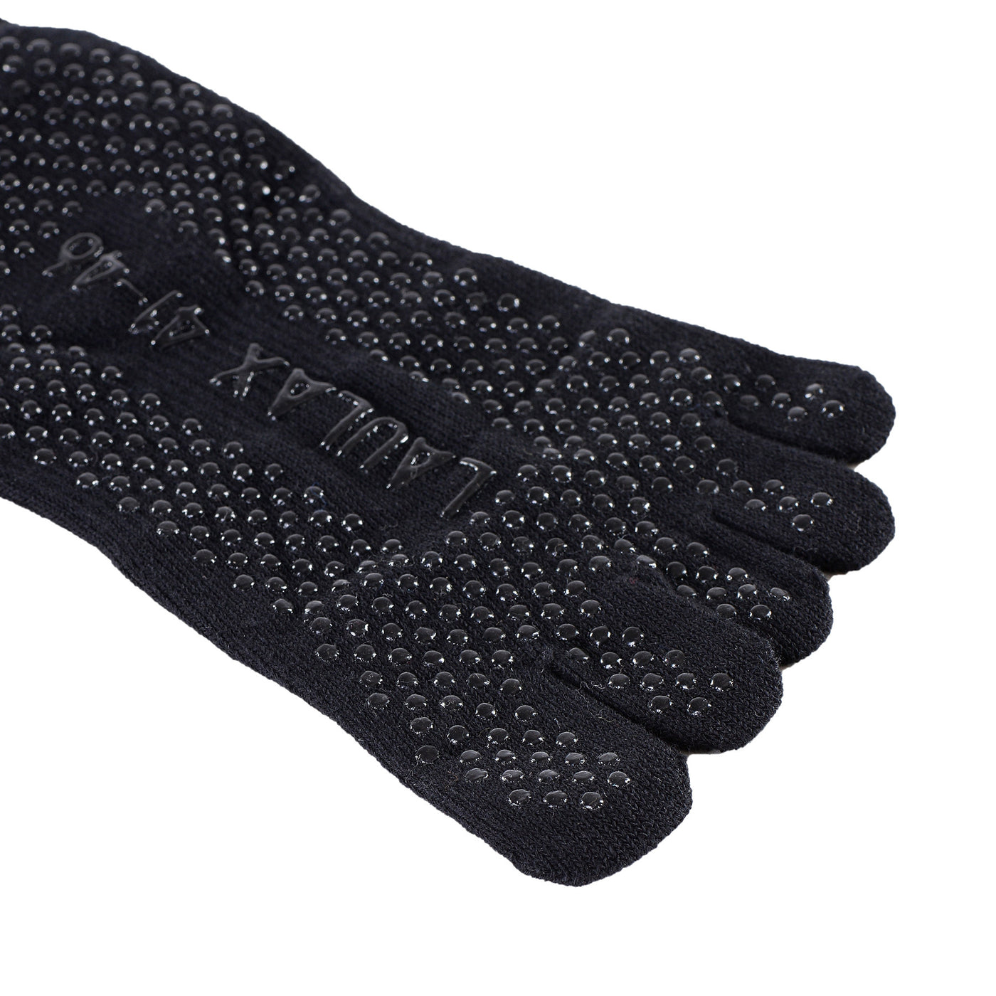 Laulax 2 Pairs Mens High Quality Professional Anti Slip Five Toes Yoga Socks, Black, Size UK 7 - 11 / Europe 41 - 46