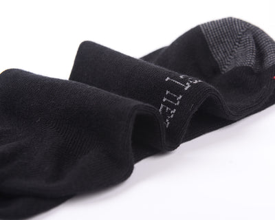 6 Pairs Finest Combed Cotton Smooth Seamless Toe Socks, Black, Gift Set