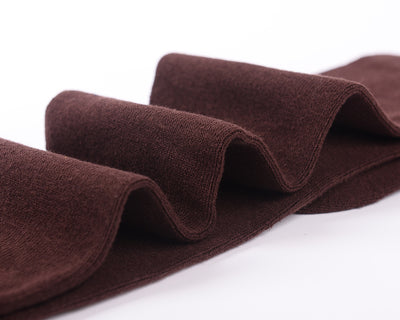 Finest Combed Cotton Thigh High Socks - Coffee