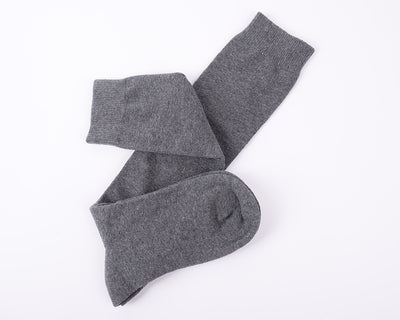 Finest Combed Cotton Knee High Socks - Plain Grey