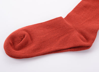 Finest Combed Cotton Knee High Socks - Plain Red