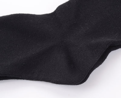 Finest Combed Cotton Knee High Socks -  Plain Black