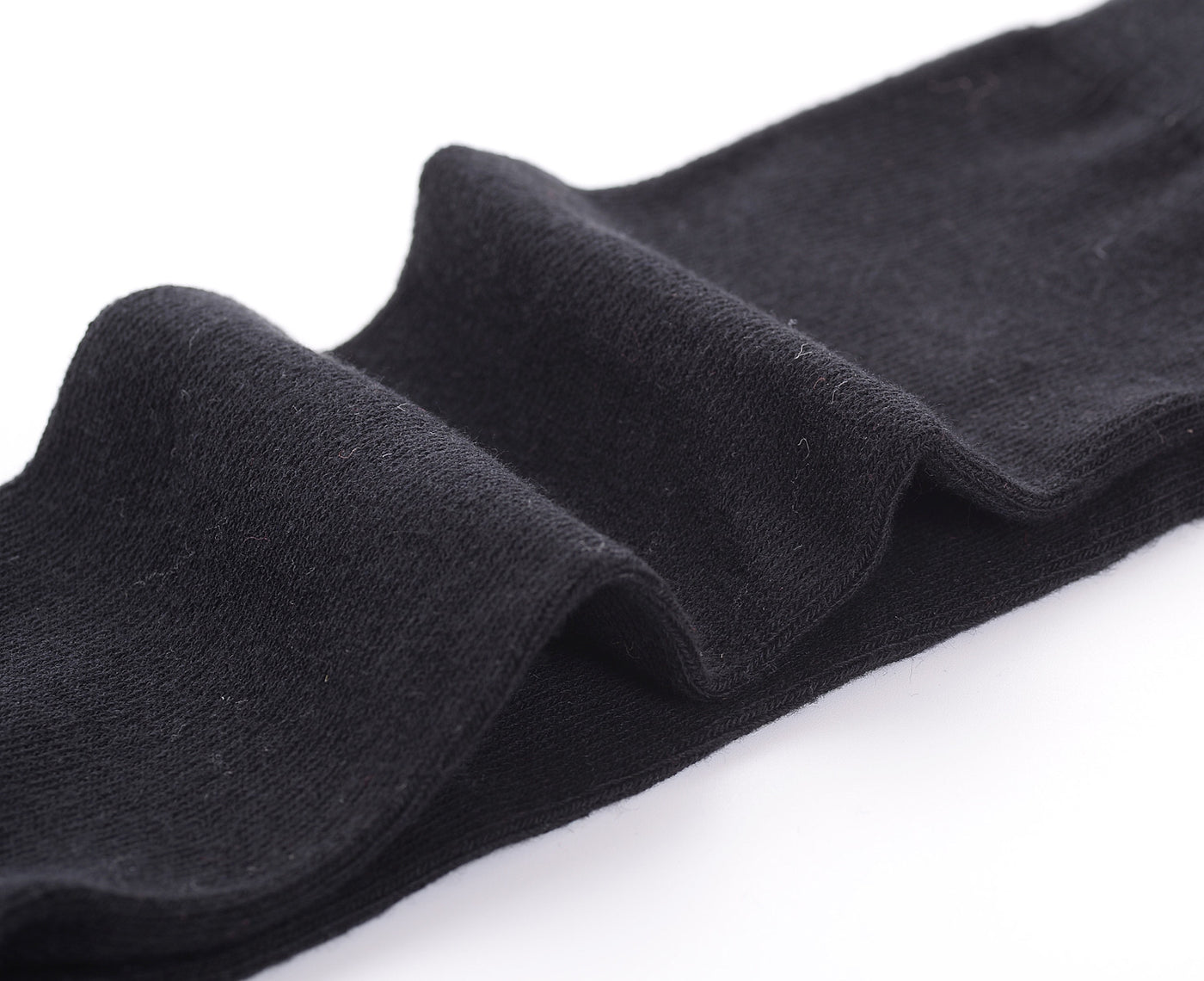 Finest Combed Cotton Knee High Socks -  Plain Black