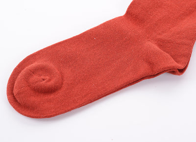 Finest Combed Cotton Thigh High Socks - Red