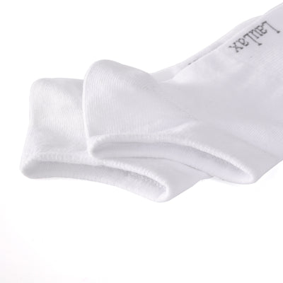 Laulax 6 Pairs Finest Combed Cotton Arch Support Trainer Socks, White, Size UK 9 - 11 / Europ 43 - 46