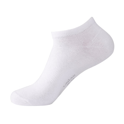 Laulax 6 Pairs Finest Combed Cotton Arch Support Trainer Socks, White, Size UK 9 - 11 / Europ 43 - 46